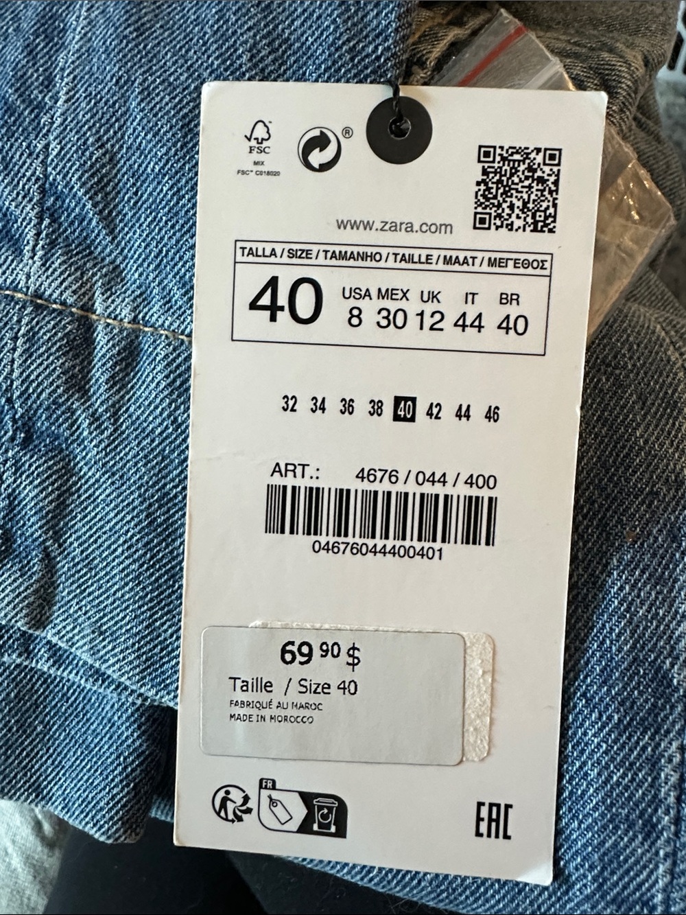 Zara Women’s Medium Blue High-waisted Jeans